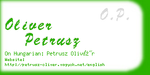 oliver petrusz business card